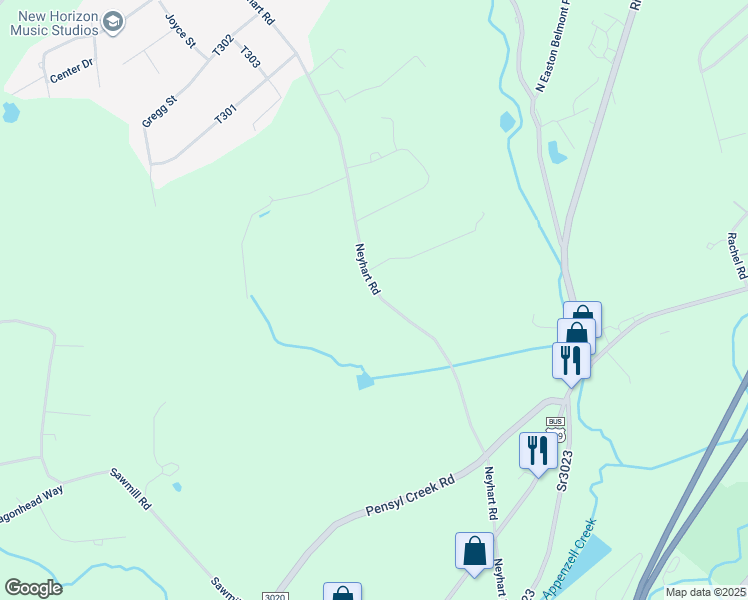 map of restaurants, bars, coffee shops, grocery stores, and more near 275 Neyhart Road in Stroudsburg
