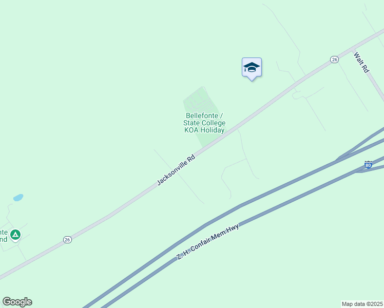 map of restaurants, bars, coffee shops, grocery stores, and more near 2423 Jacksonville Road in Bellefonte