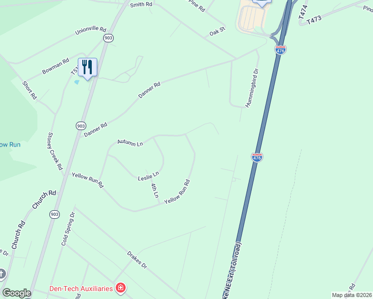map of restaurants, bars, coffee shops, grocery stores, and more near 165 Yellow Run Road in Jim Thorpe