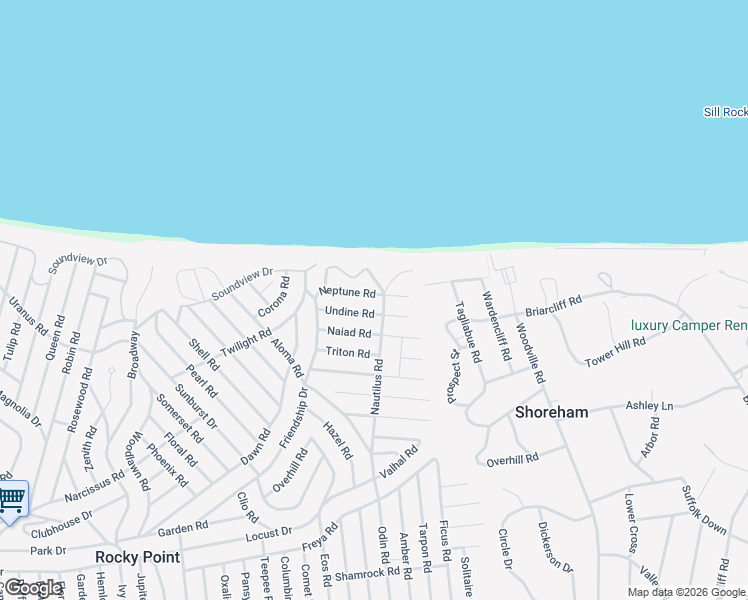 map of restaurants, bars, coffee shops, grocery stores, and more near 74 Nautilus Road in Rocky Point