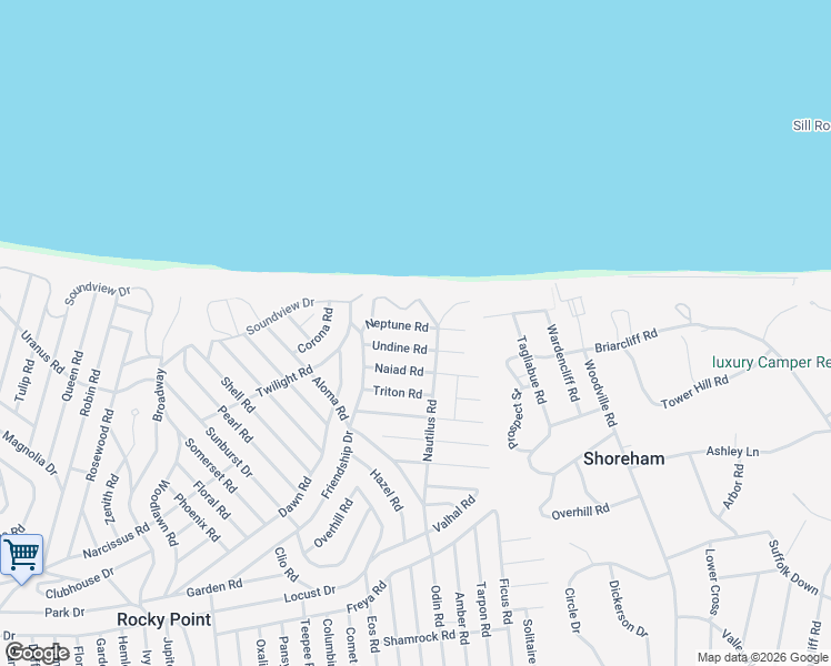 map of restaurants, bars, coffee shops, grocery stores, and more near 74 Nautilus Road in Rocky Point