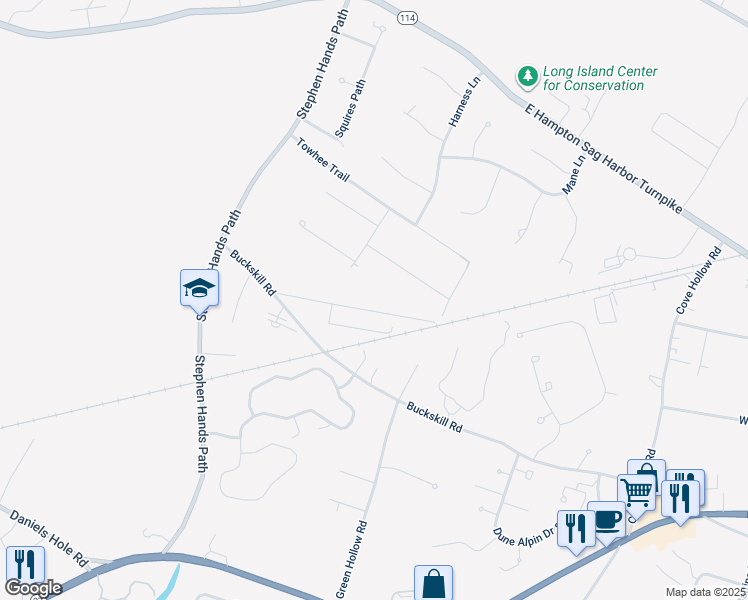 map of restaurants, bars, coffee shops, grocery stores, and more near 10 2nd Avenue in East Hampton