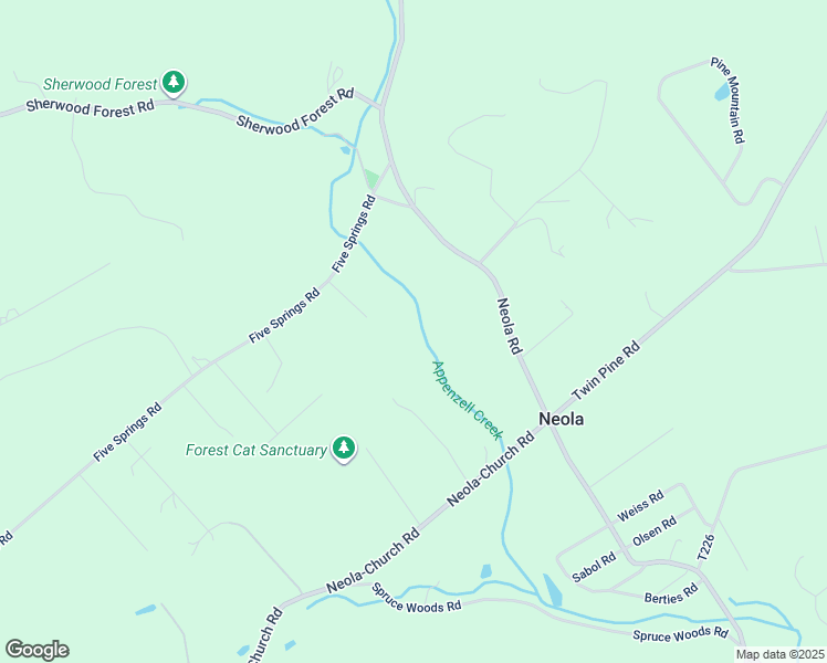 map of restaurants, bars, coffee shops, grocery stores, and more near 5655 Neola Road in Stroudsburg