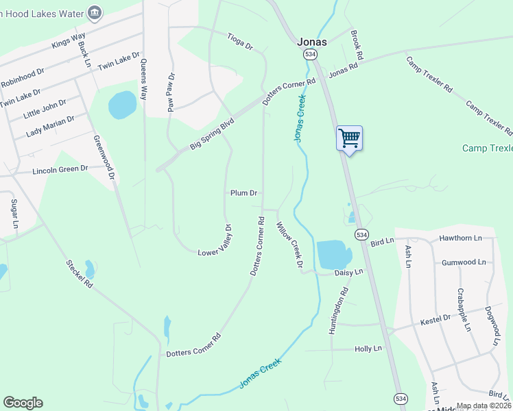 map of restaurants, bars, coffee shops, grocery stores, and more near Plum Drive in Kunkletown