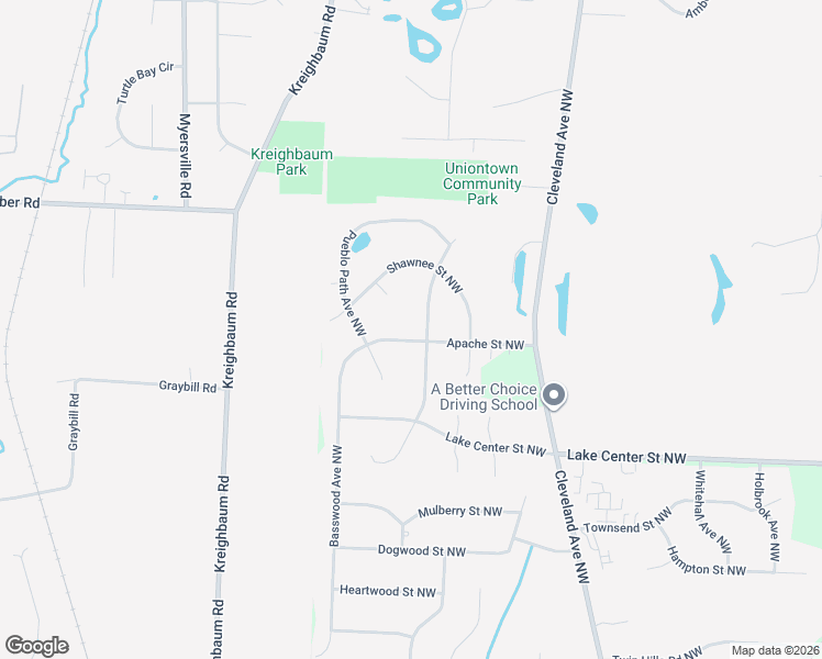 map of restaurants, bars, coffee shops, grocery stores, and more near 12155 Shoshone Avenue Northwest in Uniontown