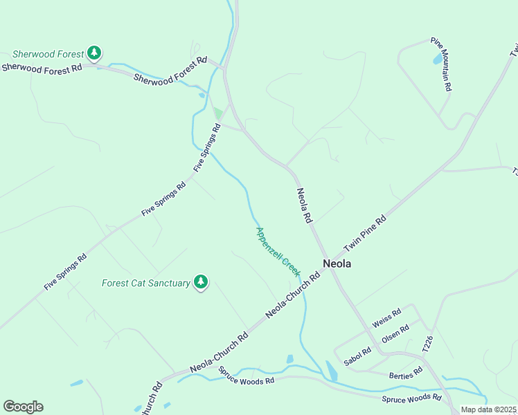 map of restaurants, bars, coffee shops, grocery stores, and more near 5655 Neola Road in Stroudsburg