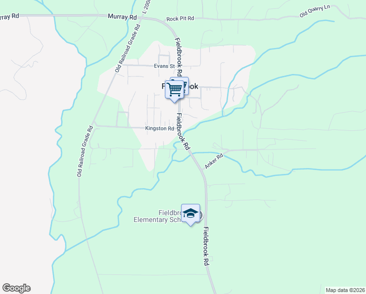 map of restaurants, bars, coffee shops, grocery stores, and more near 4455 Fieldbrook Road in McKinleyville