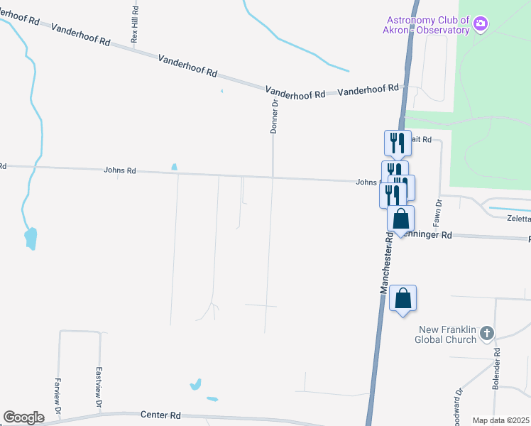map of restaurants, bars, coffee shops, grocery stores, and more near 5336 Donner Drive in Clinton