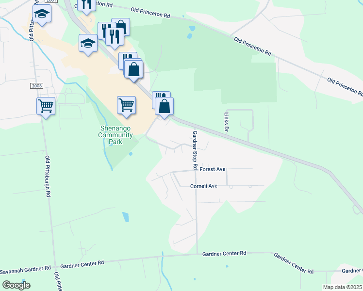map of restaurants, bars, coffee shops, grocery stores, and more near 2736 Ellwood Road in New Castle