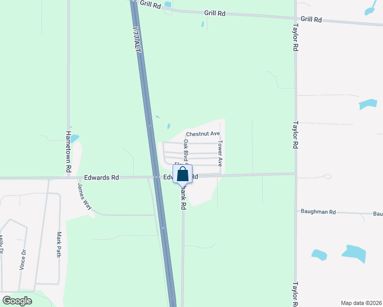 map of restaurants, bars, coffee shops, grocery stores, and more near Beachwood Avenue in Wayne County