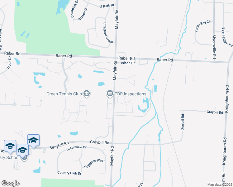 map of restaurants, bars, coffee shops, grocery stores, and more near 3950 Royal Liverpool Drive in Uniontown
