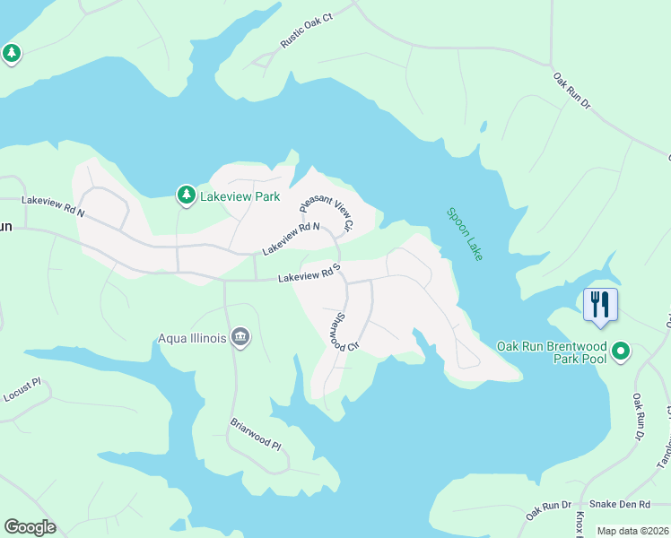map of restaurants, bars, coffee shops, grocery stores, and more near 34 Lakeview Road South in Dahinda