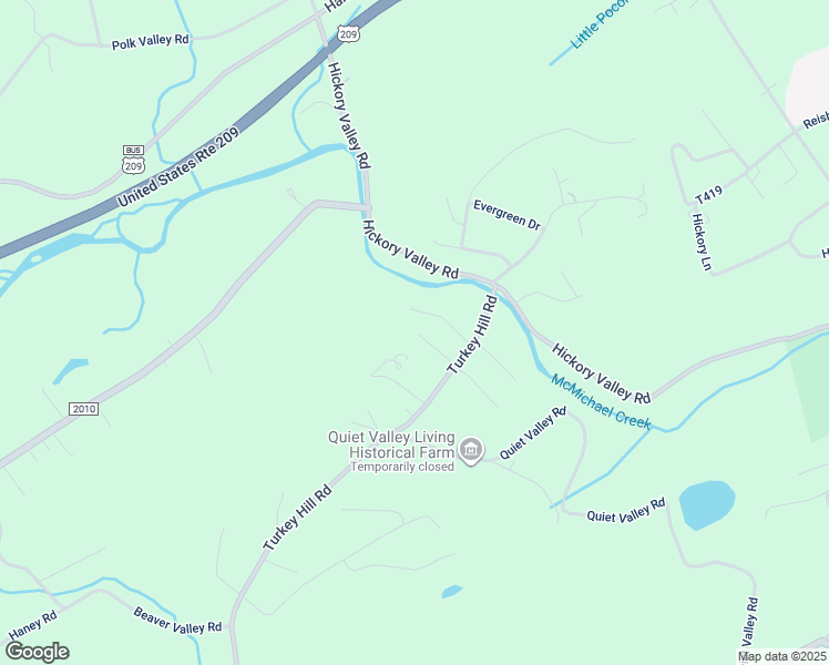 map of restaurants, bars, coffee shops, grocery stores, and more near 1113 Turkey Hill Road in Stroudsburg