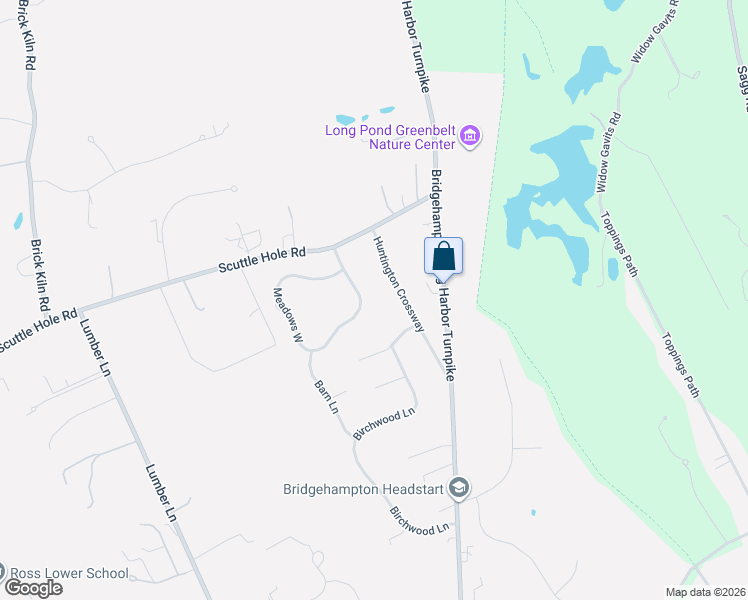 map of restaurants, bars, coffee shops, grocery stores, and more near 59 Meadow Lane in Southampton