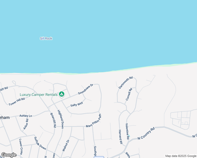 map of restaurants, bars, coffee shops, grocery stores, and more near 41 Soundview Drive in Shoreham