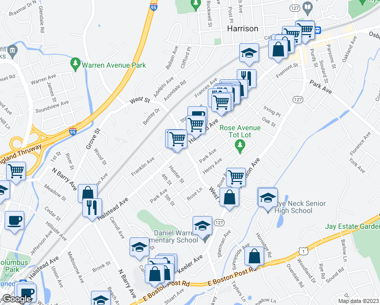 map of restaurants, bars, coffee shops, grocery stores, and more near 14 Fremont Street in Harrison