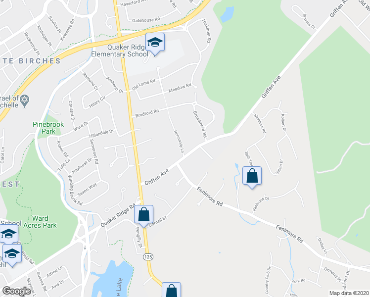 map of restaurants, bars, coffee shops, grocery stores, and more near 1 Normandy Lane in Scarsdale
