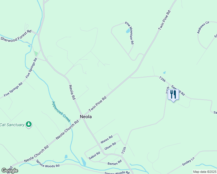 map of restaurants, bars, coffee shops, grocery stores, and more near 2103 Poplar Lane in Stroudsburg