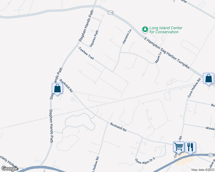 map of restaurants, bars, coffee shops, grocery stores, and more near 10 2nd Avenue in East Hampton