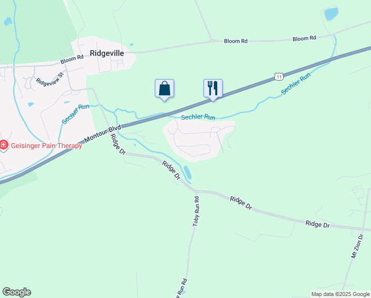 map of restaurants, bars, coffee shops, grocery stores, and more near 135 Adams Drive in Danville