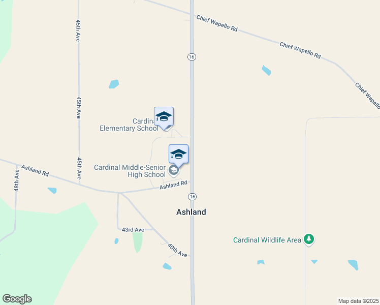 map of restaurants, bars, coffee shops, grocery stores, and more near 5414 Iowa 16 in Eldon