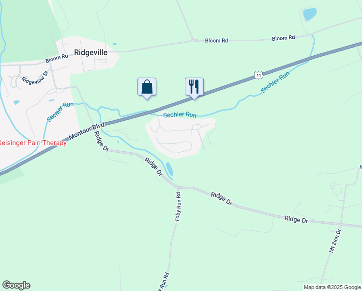 map of restaurants, bars, coffee shops, grocery stores, and more near 341 Adams Drive in Danville