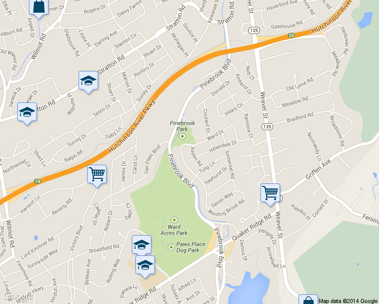 map of restaurants, bars, coffee shops, grocery stores, and more near 142 Hillandale Drive in New Rochelle