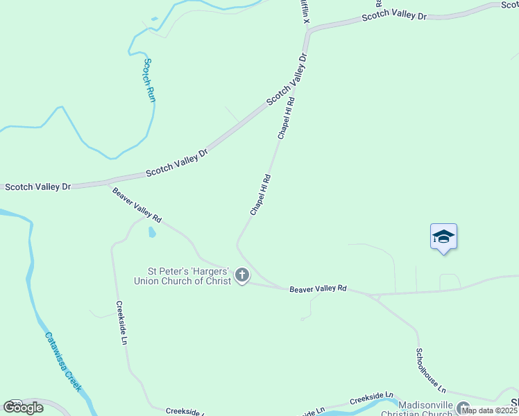 map of restaurants, bars, coffee shops, grocery stores, and more near 92 Chapel Hill Road in Bloomsburg