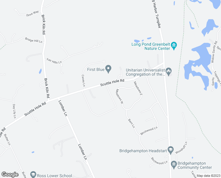 map of restaurants, bars, coffee shops, grocery stores, and more near 251 Meadows West in Bridgehampton