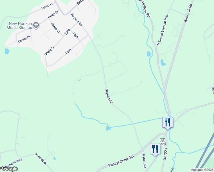 map of restaurants, bars, coffee shops, grocery stores, and more near 306 Neyhart Road in Stroudsburg