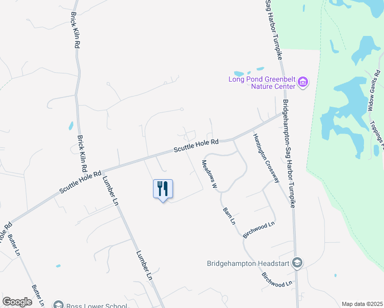 map of restaurants, bars, coffee shops, grocery stores, and more near 2035 Scuttle Hole Road in Bridgehampton