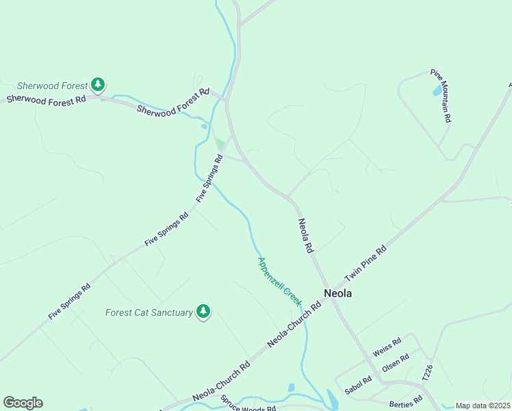 map of restaurants, bars, coffee shops, grocery stores, and more near 5703 Neola Road in Stroudsburg