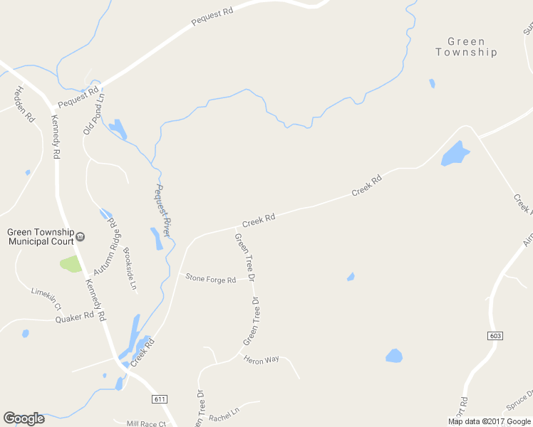 map of restaurants, bars, coffee shops, grocery stores, and more near 75 Creek Road in Green Township