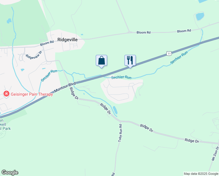 map of restaurants, bars, coffee shops, grocery stores, and more near 45 Adams Drive in Danville