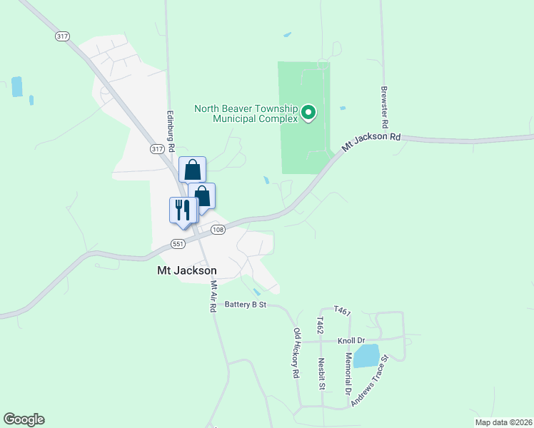 map of restaurants, bars, coffee shops, grocery stores, and more near 935 Mount Jackson Road in New Castle