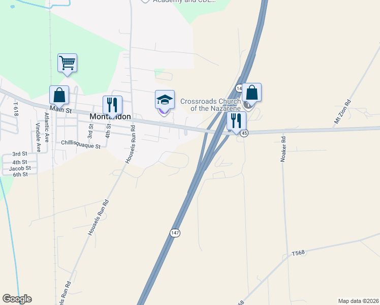 map of restaurants, bars, coffee shops, grocery stores, and more near 351 Sandy Circle in Milton