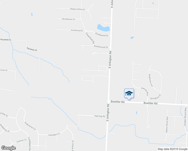 map of restaurants, bars, coffee shops, grocery stores, and more near 3946 South Arlington Road in Uniontown