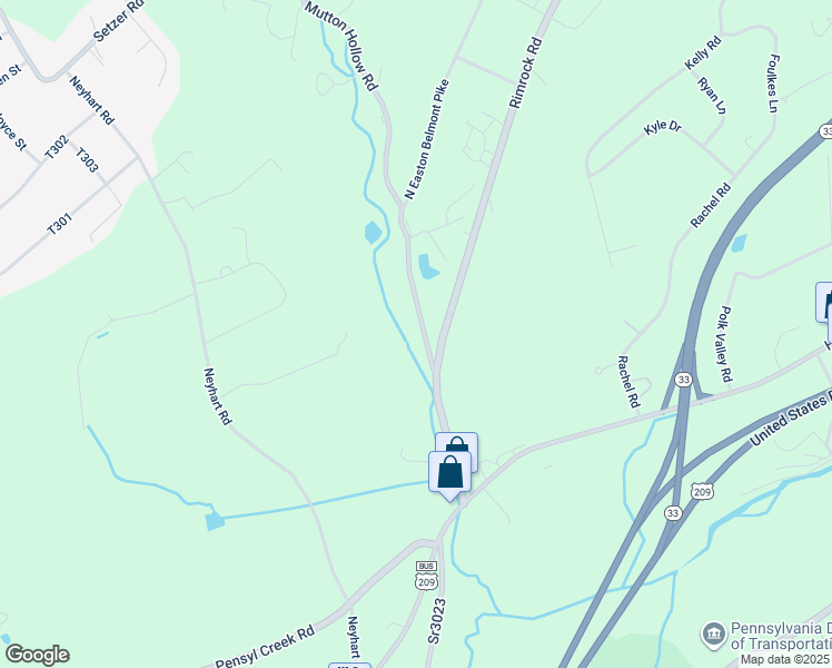 map of restaurants, bars, coffee shops, grocery stores, and more near 113 North Easton Belmont Pike Road in Stroudsburg