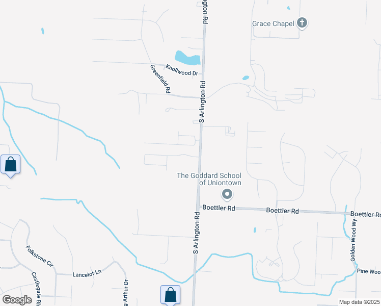 map of restaurants, bars, coffee shops, grocery stores, and more near 3944 South Arlington Road in Uniontown