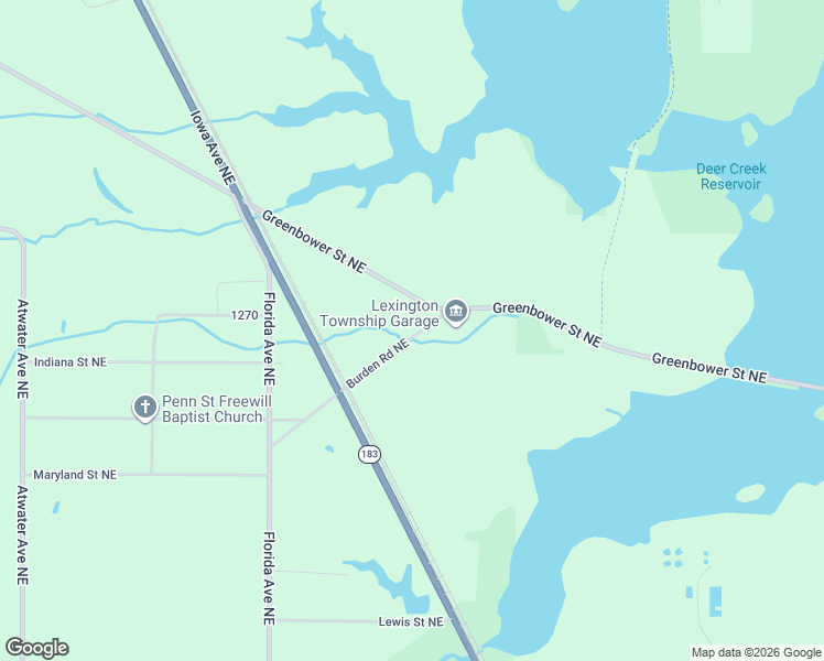 map of restaurants, bars, coffee shops, grocery stores, and more near 14065 Burden Road Northeast in Alliance