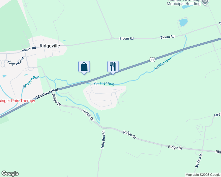 map of restaurants, bars, coffee shops, grocery stores, and more near 21 Canary Drive in Danville