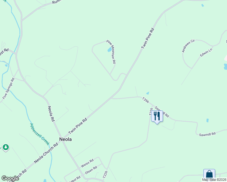 map of restaurants, bars, coffee shops, grocery stores, and more near 2403 Walters Road in Stroudsburg