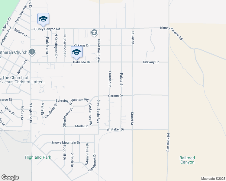 map of restaurants, bars, coffee shops, grocery stores, and more near 5555 Carson Drive in Winnemucca