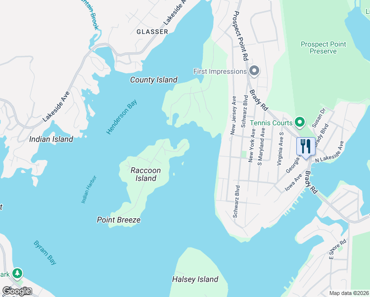 map of restaurants, bars, coffee shops, grocery stores, and more near 14 Point Lane in Jefferson