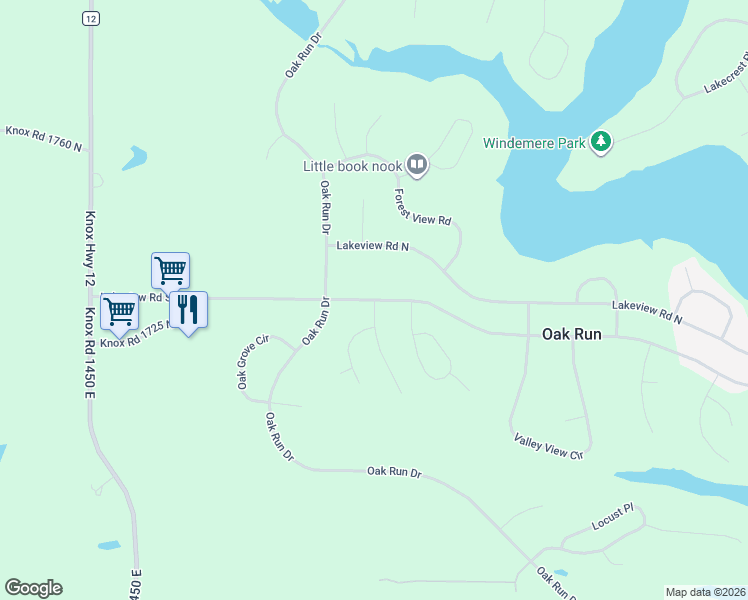 map of restaurants, bars, coffee shops, grocery stores, and more near 556 Lakeview Road South in Dahinda