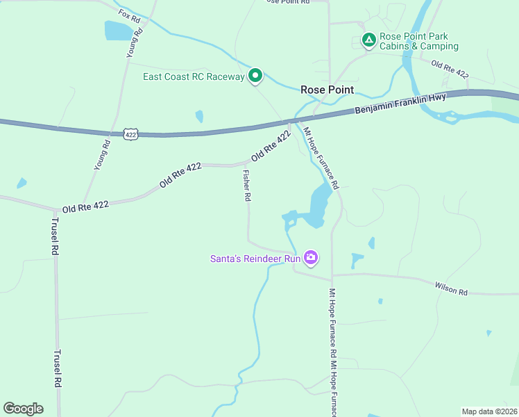 map of restaurants, bars, coffee shops, grocery stores, and more near 1582 Fisher Road in Portersville