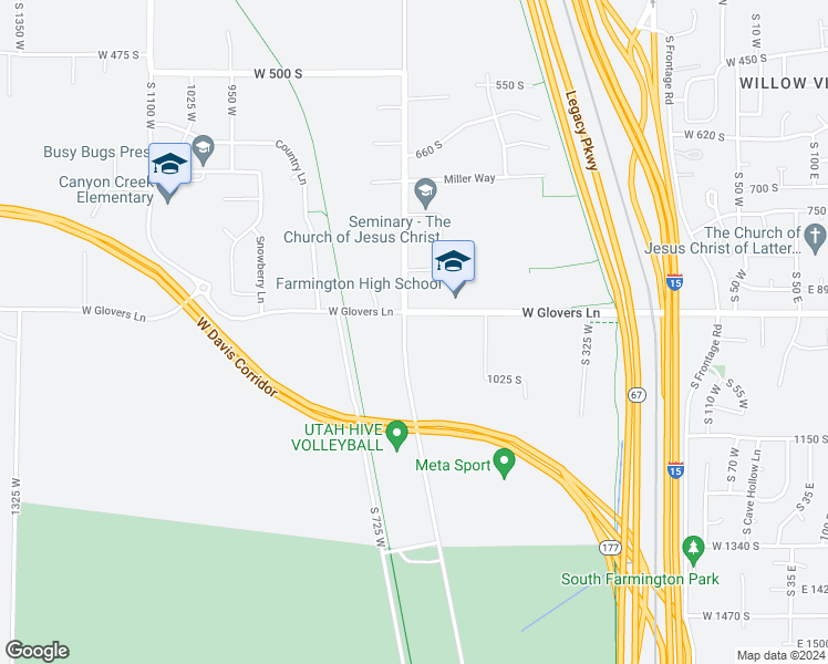 map of restaurants, bars, coffee shops, grocery stores, and more near 641 West Glovers Lane in Farmington