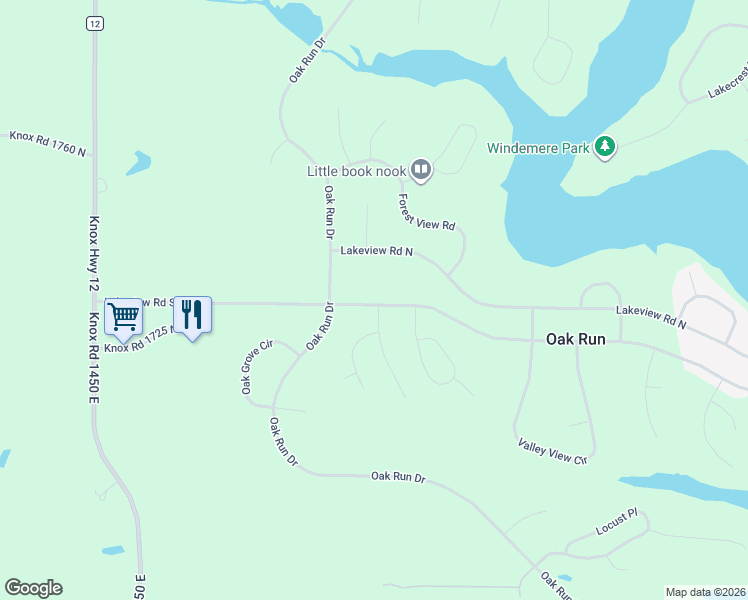 map of restaurants, bars, coffee shops, grocery stores, and more near 556-598 Lakeview Road South in Dahinda