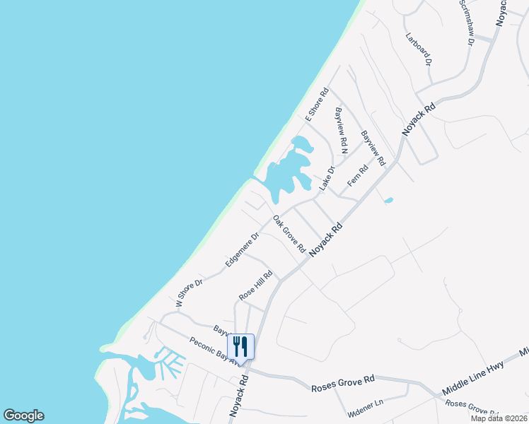 map of restaurants, bars, coffee shops, grocery stores, and more near 151 Edgemere Drive in Southampton