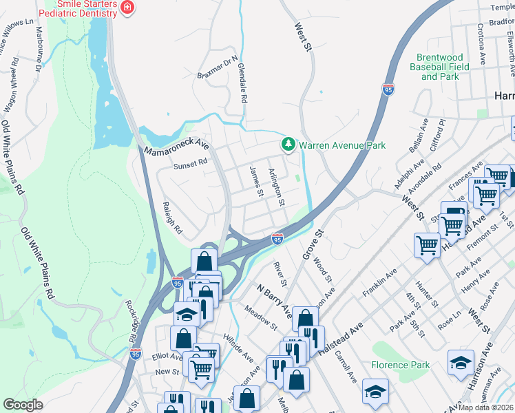 map of restaurants, bars, coffee shops, grocery stores, and more near 212 Soundview Avenue in Mamaroneck